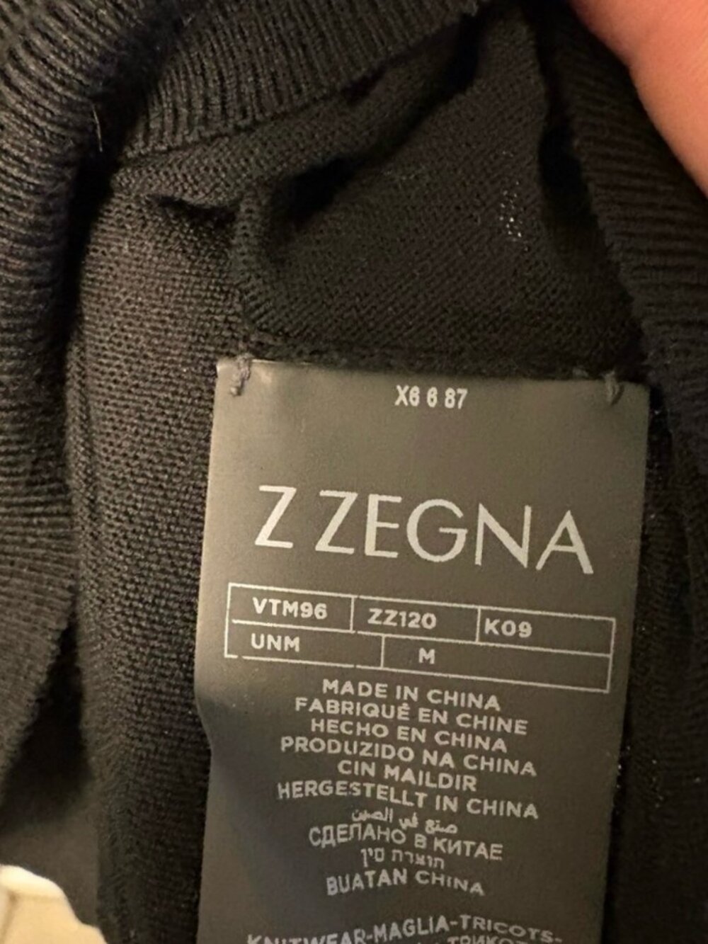 Z Zegna Fine Knit Pure Wool Turtleneck Sweater Black Men's M - Picture 3 of 7